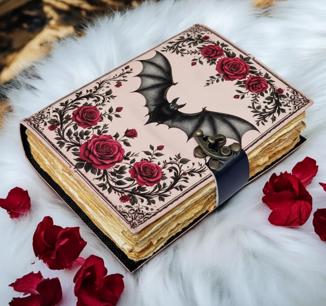 Gothic Bat & Rose Leather Journal | Grimoire of Night's Secrets - Image 4