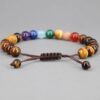 Tiger Eye 7-Chakra Adjustable Macrame Bracelet: Primal Courage & Total Alignment VTrendz