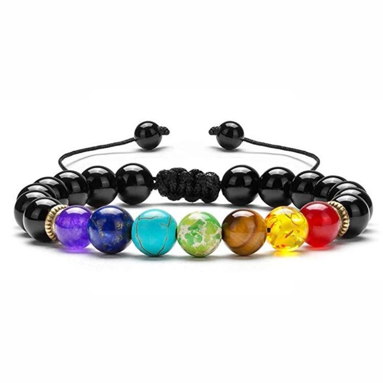 Black Obsidian & 7-Chakra Bracelet: The Void Shield & Spectrum Alignment