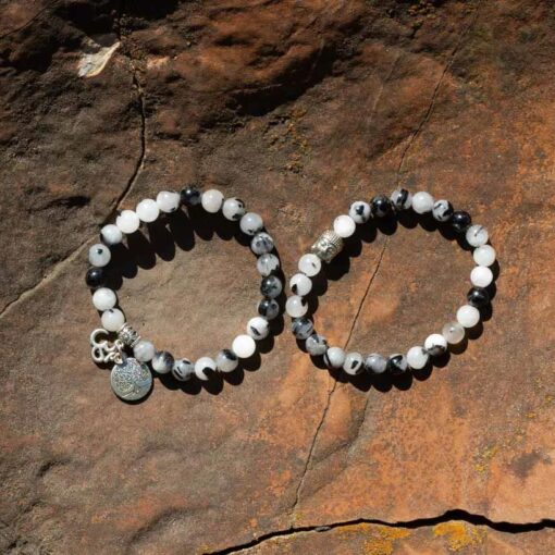 Tourmalinated Quartz Bracelet: The Duality Shield