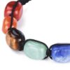 7-Chakra Macrame Tumbled Rectangle Stone Bracelet: Geometric Alignment & Raw Stability VTrendz