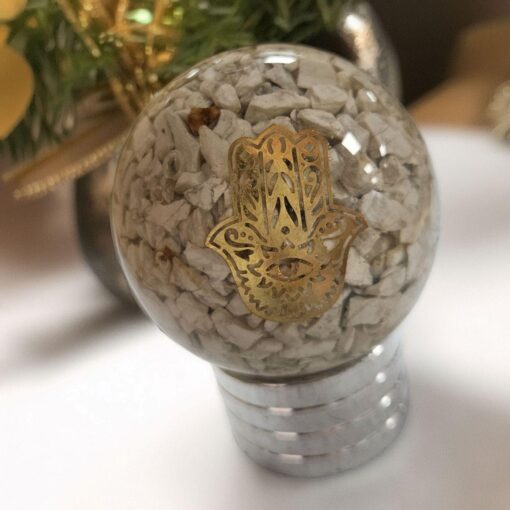 Howlite Orgone Sphere – Artifact of Infinite Calm & Mental Clarity – 2"