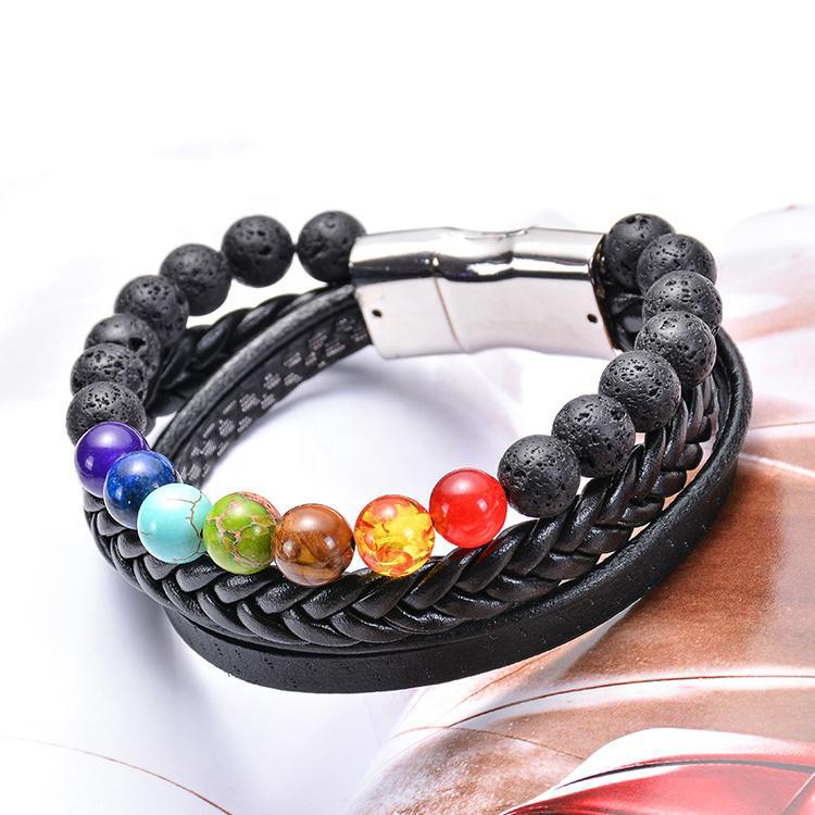 Lava & Leather Bracelet : The Triple-Layer Alignment