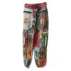 Front pocket sun moon embroidery Elastic Bottom patch pants VTrendz