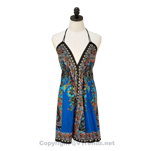 Jamawar Short Scarf Dress Dori with Tie at the Back and Around the Neck; One Size Fits Most