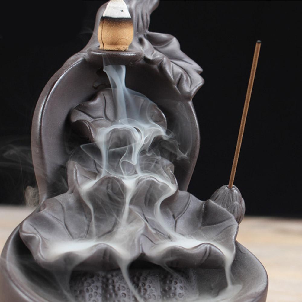 Waterfall Backflow Incense Burner, Reflux Burner, Large Handmade Ceramic Backflow Cone Sticks Incense Holder Home Decor Craftwork Figurine - Image 2
