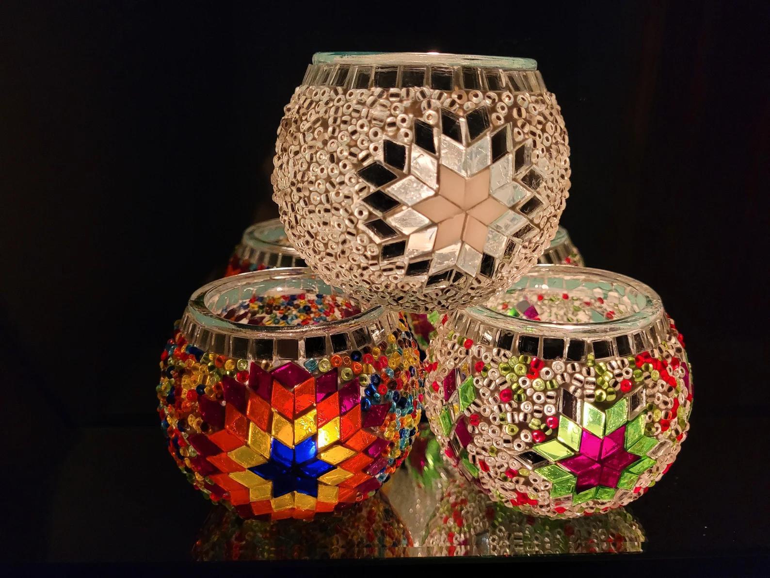 Candle Holder - Handmade Turkish Mosaic Candle Holder