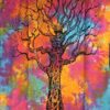 Celtic Tree Tiedye Wall Hanging Handmade Cotton Tapestry 84"x54" inch VTrendz
