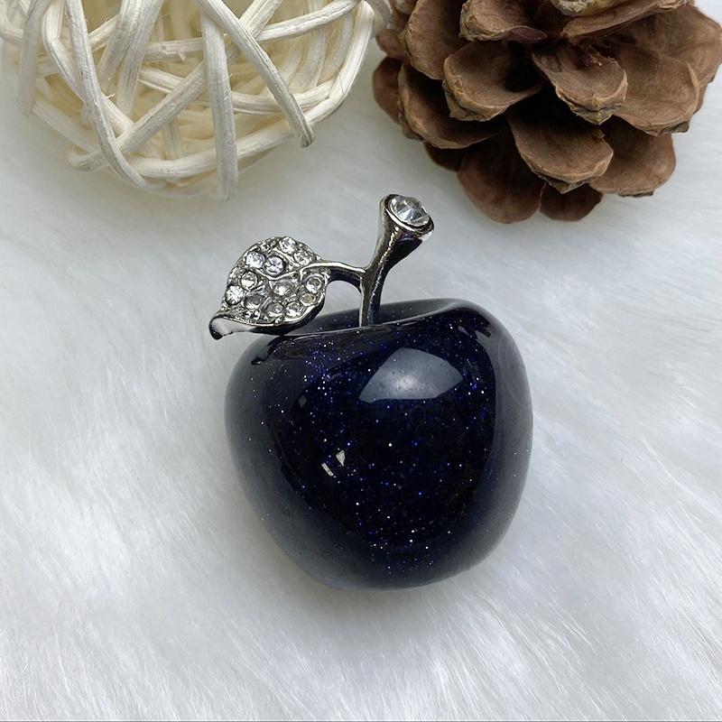 Blue SandStone Apple Natural Stone For Healing Stone for Creativity, Intuition & Protection, Meditation Crystal Healing Grid Reiki Metaphysical Energy, 1 inch - Image 2