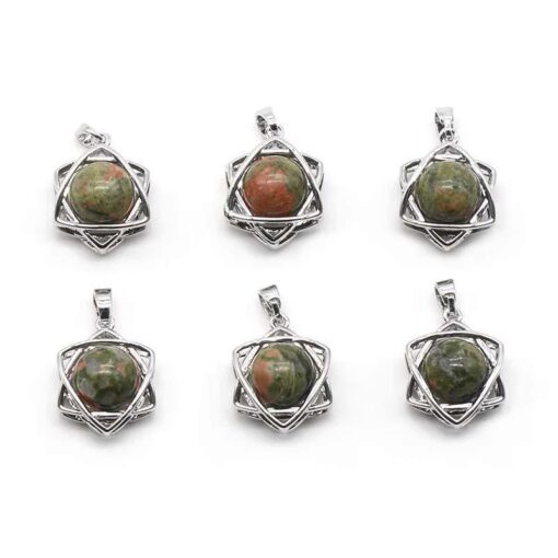 Crystals with Hexagram Star of David necklace
