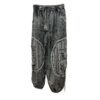 Mineral washed Black Knee Patch elastic Bottom Pants VTrendz
