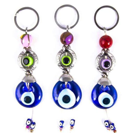 Evil Eye Circles Keychain Hangings, Handmade