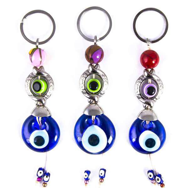 Evil Eye Circles Keychain Hangings, Handmade