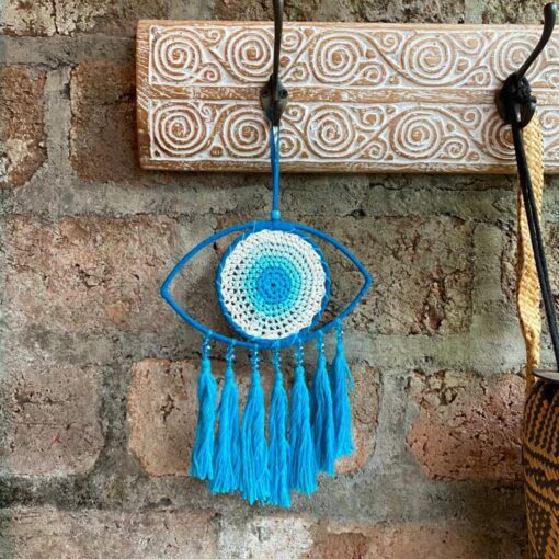 Evil Eve Crochet Dreamcatcher 7 inch