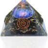 Black Tourmaline with Flower of Life & Kundalini Symbol Orgonite Pyramid 3*3*3 inch VTrendz
