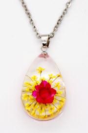 Real Flower Pendant Chains in Resin