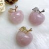 Rose Quartz Stone Apple Natural Stone For Healing Stone for Creativity, Intuition & Protection, Meditation Crystal Healing Grid Reiki Metaphysical Energy, 1 inch VTrendz