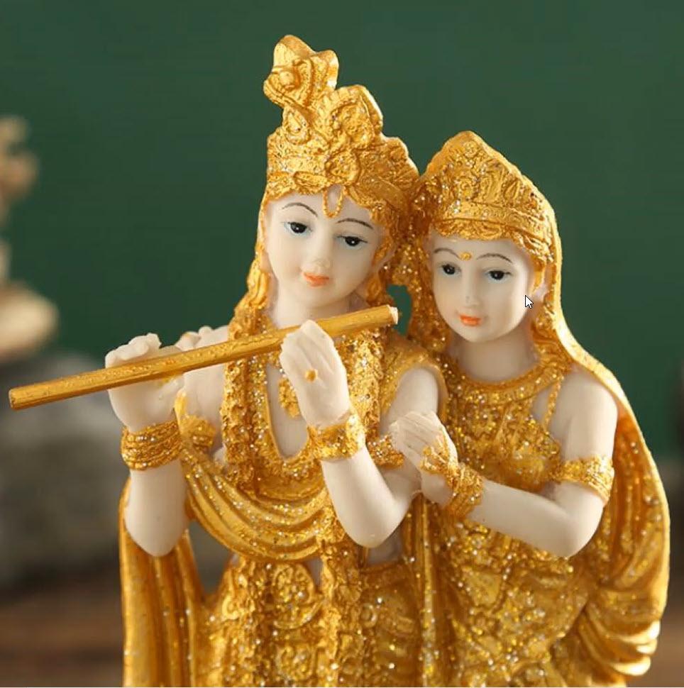 Radha Krishna Statue Handmade Resin Idol Figurine Statue Symbol of Love, Unification of Soul with God - Image 3