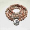 Sunstone/Rhodochrosite 108 Natural Stone Yoga 108 Mala 6 & 8mm Bead Necklace Charm Bracelet VTrendz
