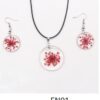 Real Flower Necklace Sets with Earrings in Resin VTrendz