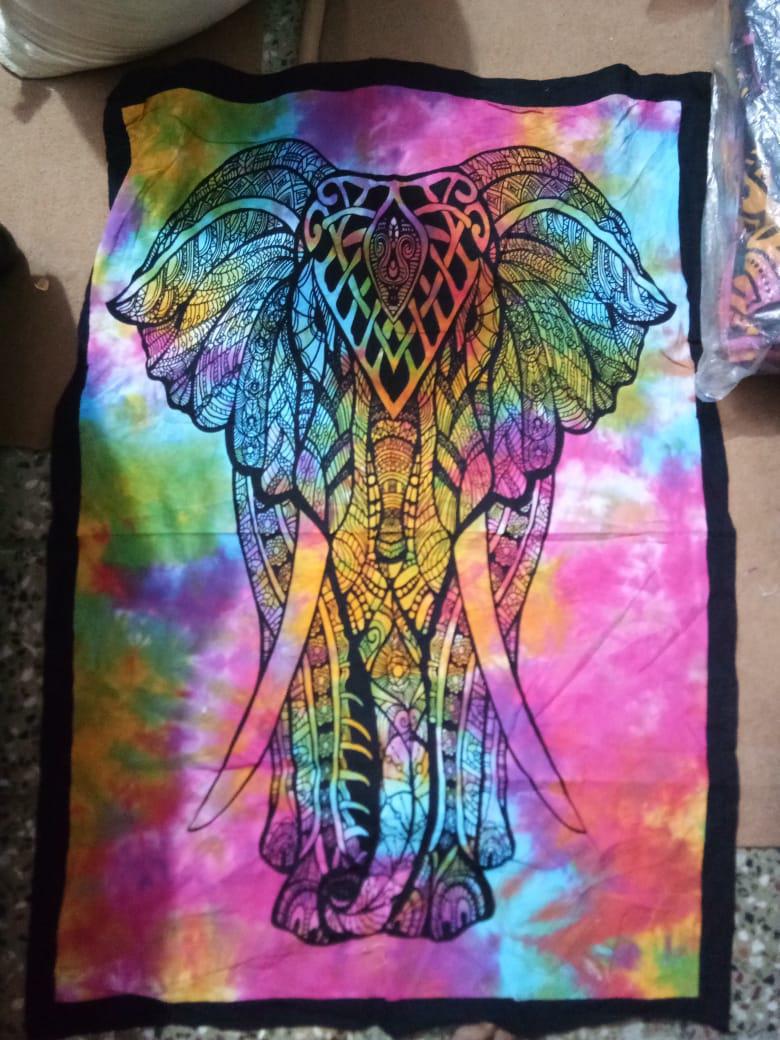 Elephant Tiedye Poster Wall Hanging Handmade Cotton Tapestry 40"x30" inch