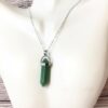 Green Aventurine Bullet Shaped Pendant Necklace for Relaxation, Positivity, and Balancing Energy VTrendz