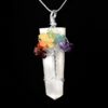 Selenite Pendant with 7- Chakra Tree of Life Wire Wrapped Pendant necklace, 7 Chakra necklace, tree of life necklace VTrendz
