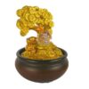 Golden Money Tree Fountain with Rolling Crystal Ball & LED Antique Resin Tabletop Waterfall Fountain 16X16X20 cm VTrendz