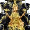 Goddess of Wealth & Prosperity Goddess Lakshmi Fountain / Lakshmi with Lotus Flower, Rolling Crystal Ball & LED Antique Resin Tabletop Waterfall Fountain 22 cm*22 cm*29 cm VTrendz