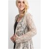 Natural Lace Jacket with Suede Button Trim by Vocal VTrendz