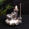Mini-waterfall with Fish Pond Ceramic Backflow Incense Holder Waterfall Incense Burner, Reflux Burner, Handmade Ceramic, Home Décor for Meditation, Mini-Zen Experience Size: 10.5*8 cm VTrendz