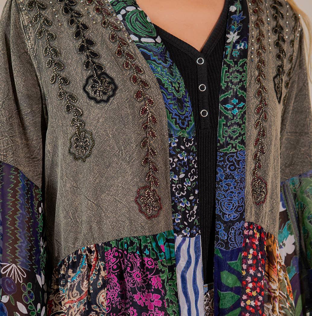 Boho Chic Rustic Embellished Shrug - Image 6