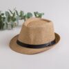 Men Cowboy Straw Hat with Black Leather Strap For Men/Women Unisex Attractive Hat with Leather Strap; Adult One Size Fits Most (22-23 inches), adjustable size VTrendz