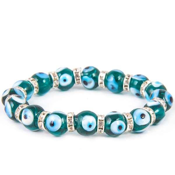 Teal Green Evil Eye Bracelet : The Balanced Guardian