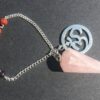 Rose Quartz Chakra Beads 12 faceted Pendulum 3-in-1 pendulum, bracelet, pendant VTrendz