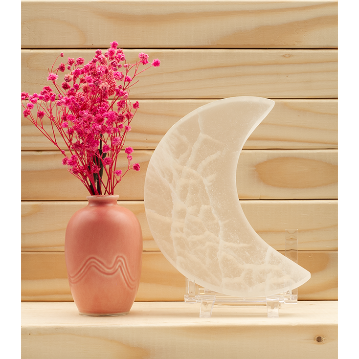 Selenite Crescent Moon Charging Plate: Lunar Purification & Etheric Shield (2.4-6 Inch) - Image 2