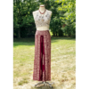 Red Palazzo Pant Flower Print Rayon Comfy & Trendy One Size Fits Most 100% Handmade Wrap Pants VTrendz