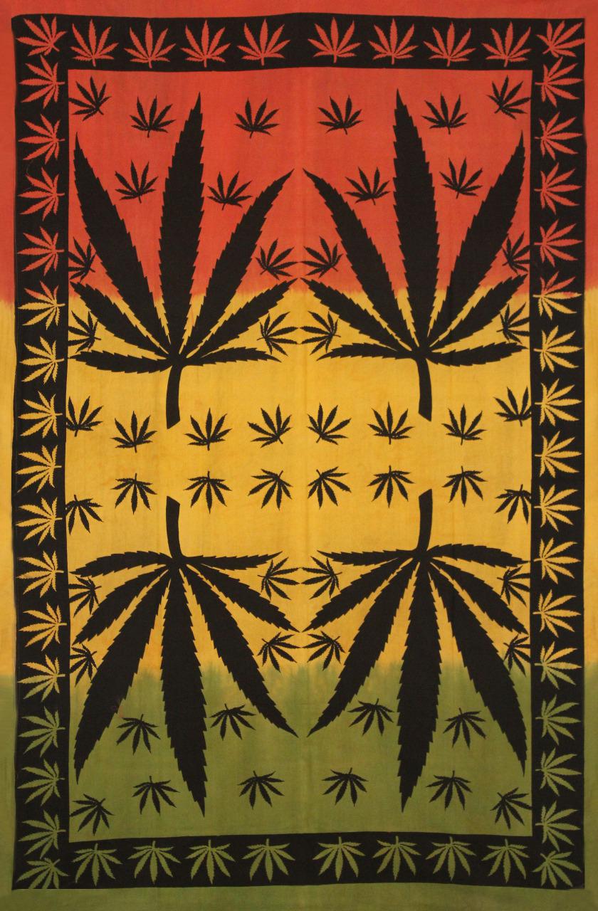 Hemp 4 Leaf Wall Hanging Handmade Cotton Tapestry 84"x54" inch