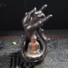 Meditating Buddha with Hand Ceramic Backflow Incense Holder Waterfall Incense Burner, Reflux Burner, Handmade Ceramic, Home Décor for Meditation, Mini-Zen Experience Size: 11 * 21cm / 4.33''x 8.26''(L x H) VTrendz