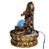 Golden Dragon Tabletop fountain with Rolling Crystal Ball & LED Antique Resin Tabletop Water Fountain 21X21X28 cm VTrendz