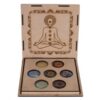 7 Chakra set engraved Round Gemstone in Wooden Box VTrendz