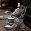 Teapot Ceramic Backflow Incense Holder Waterfall Incense Burner, Reflux Burner, Handmade Ceramic, Home Décor for Meditation, Mini-Zen Experience Size: 13.7*9*13.9 cm VTrendz