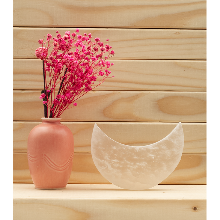 Selenite Crescent Moon Charging Plate: Lunar Purification & Etheric Shield (2.4-6 Inch) - Image 3