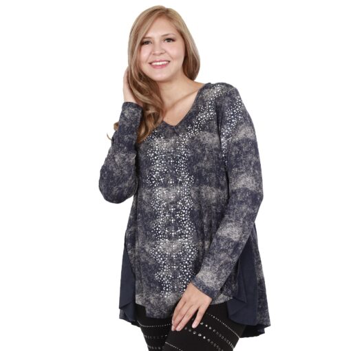 15580LX Studded Long Sleeve Top