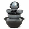 3-Tier LED Crystal Ball Water-Basket Antique Resin Tabletop Waterfall Fountain VTrendz