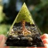 Black Tourmaline with Tree of Life Orgonite Pyramid 3*3*4 inch VTrendz