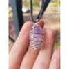 Cage with Amethyst Pendant Necklace Natural Crystals For Energy Balancing, Meditation, Reiki, Healing Approx. 2cm Pendant VTrendz