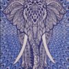 Elephant Blue Texture Wall Hanging Handmade Cotton Tapestry 84"x54" inch VTrendz