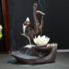 Meditation Hand with Lotus Flower Ceramic Backflow Incense Holder Waterfall Incense Burner, Reflux Burner, Handmade Ceramic, Home Decor for Meditation, Mini-Zen Experience 16*8*21 cm VTrendz