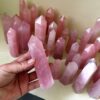 Rose Quartz Obelisk Tower: Jumbo Healing Wand for Heart resonance & Infinite Love VTrendz